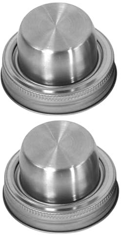 ULTECHNOVO Stainless Steel Mason Jar Shaker Lids with Silicone Seals 2pcs Cocktail Spice Jar Covers Canning and Shaking