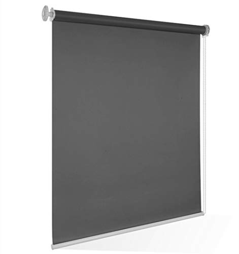 Estor enrollable impermeable para luz diurna sin taladro, fácil instalación para baño, sala de estar, cocina, oficina, tela a prueba de aceite, color verde, 80 x 180 cm (ancho x alto)