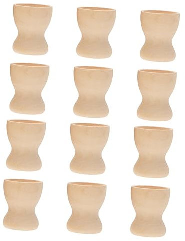 SHOWERORO 12pcs Cup Holder for Boys and Girls Unfinished Easter Stands for Painting Graffiti Crafting Decorative Ornaments for Easter Parties