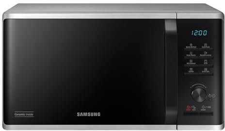 Samsung Forno a Microonde Grill Cottura Croccante MG23K3515CSE1 con Piatto Doratore incluso, Programmi Automatici, Quick Defrost, Capacità: 23L, Colore: Silver, LxAxP: 48,9 x 27,5 x 39,2 cm