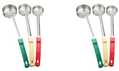 Reinscer Stainless Steel Portion Control Solid Serving Spoon 6-Piece Combo Set 2Oz, 3Oz, 4Oz