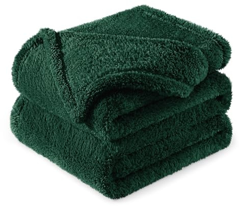 Exclusivo Mezcla Manta Polar Suave para Sofá, Manta de Felpa de Terciopelo Supersuave para la Cama, Calentito y Cálido para Todas Las Estaciones, 150x200 CM, Verde Bosque