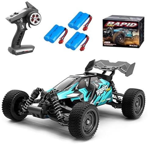Ledovan 1:16 Bürstenlose Ferngesteuertes Auto für Erwachsene, 70KM/H 4WD Offroad Drift Rennauto, Rc Wasserdicht Monstertruck All Terrain, 16201PRO, 3 Batterien (Blau)