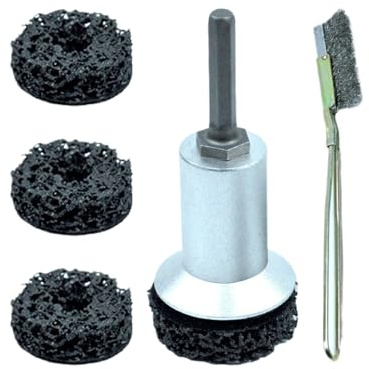 Generico Spazzola Cerchi Auto Kit Pulizia Auto Pulitore Cerchioni - Kit Smerigliatrice con Spazzola Acciaio, Rimozione Ruggine per Freni Ruote Camion - Adatto Trapano 200g