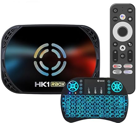 CHROX Boîtier TV Android 14.0, Smart TV Box S905A/X5M, Puce Compatible Wi-FI 2,4 Ghz/5,8 Ghz, Ethernet LAN 10 Mbps/100 Mbps, Bluetooth 5.0, 3D/8K, avec Mini-Clavier sans Fil,4gb+32gb