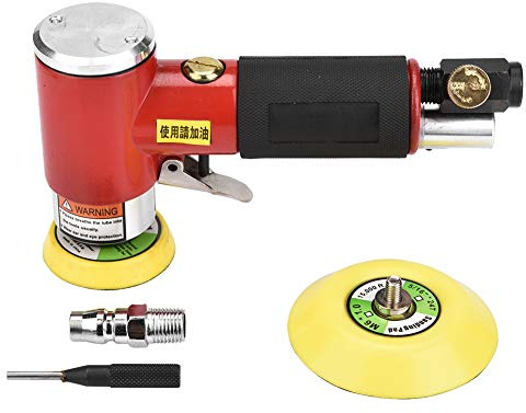 Amoladora angular neumática de 2 pulgadas, herramienta de pulido excéntrica de 1800 RPM para metal, madera, muebles, almohadilla de lijado de 3 pulgadas con 90 PSI, bajo uso de flujo comprimido