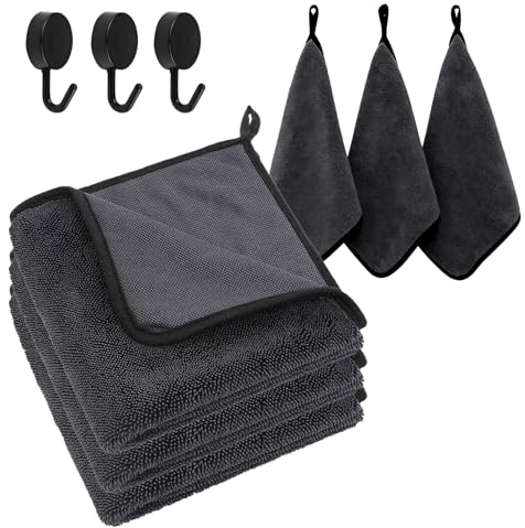 Carreuty Reinigungstuch Mikrofaser Trockentuch, 3 Stück Mikrofasertuch Auto Tuch Trocknen Fast Dry Trockentuch Ultra-Wipes trockentuch Fusselfrei Kratzfrei für Die Dusche Auto Trockentuc 30x30cm