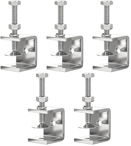 Lot de 5 serre-joints en acier inoxydable 304, modèle Tiger Clamp, robustes et en métal, avec une large ouverture de mâchoire stable de 40 mm (1,57) pour le montage en menuiserie et soudage.