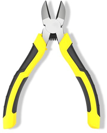 6 Inch Diagonal Cutting Pliers, Precision Wire Cutters Heavy Duty Steel Wire Cutters with Spring-Loaded & Anti-Slip Handle Multi-Function Side Cutters for Electricians, Jewelry Craft & Home DIY
