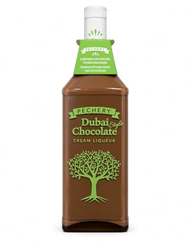 Pechery Dubai Style Chocolate Cream Liqueur, Licor Crema con Pistachos Tostados Macerados, 70cl, 17%