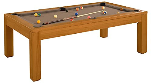 Billiard-Royal Billardtisch Pooltisch Modell Olivia Honig 8 ft. inkl Tischplatte mit hochwertigem K-55 Bandengummi und freier Tuchwahl, Tuchfarbe:Beige