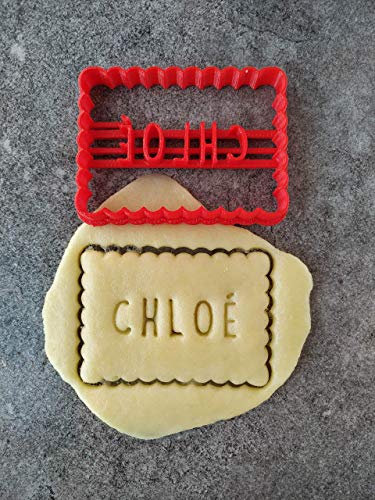 3DKOUPE - Emporte-pièce petit beurre - Personnalisable avec texte (jusqu'à 3 lignes) - Couleur au choix - Conçu et fabriqué en France