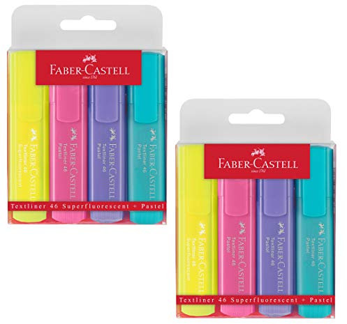 Faber-Castell - Textmarker (4er Etui/Pastell, 2 Packungen.)