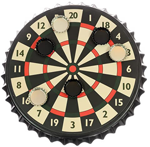 Funtime EG3500 Magnetische Flaschenverschluss-Darts, Schwarz, Rot, Beige und Grün, 25.2 Centimetres