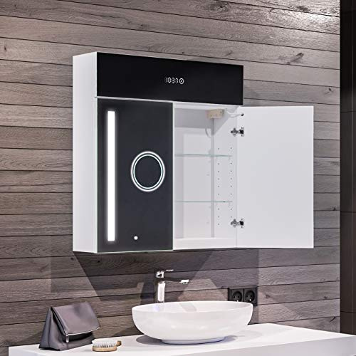 Artforma Spiegelschrank 66x72 cm SZ2L000 x51, LED, Beleuchtung | 17 Dekore, Badschrank, Beleuchtet Badezimmerschrank, LED Farbe und Zubehör zur Auswahl