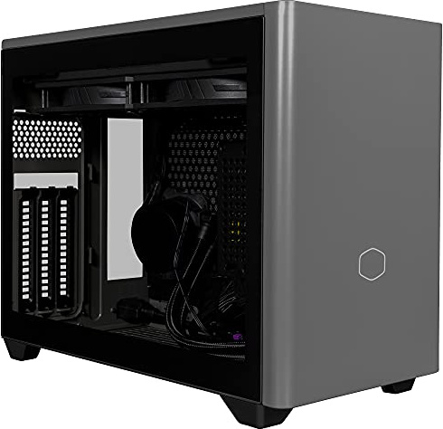 COOLER MASTER NR200P MAX CASE, BLACK & GREY, MINI-ITX, 2 X USB 3.2 GEN 1 TYPE-A, TEMPERED GLASS SIDE WINDOW AND VENTILATED STEEL
