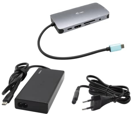 i-tec USB-C 4K Metall Nano Docking Station mit 77-W-Netzteil - 1x HDMI 1x VGA 1x GLAN 1x USB-C 3x USB 3.1 1x SD/MicroSD 1x Audio für Windows MacOS Android ChromeOS