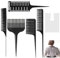 5 Tailles Peigne Coiffure Set Balayage Kamm Peigne a Queue Iro Comb Surbrillance Peigne à Mèches Peignes Coloration Professionnel Antistatique Peigne Cheveux Pour Tissage Teinture Coiffage Homme Femme