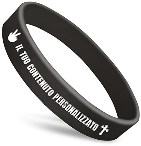 GSCSP braccialetti silicone personalizzabili bracciali fluorescenti per feste braccialetto semiperdo bambini-Nero
