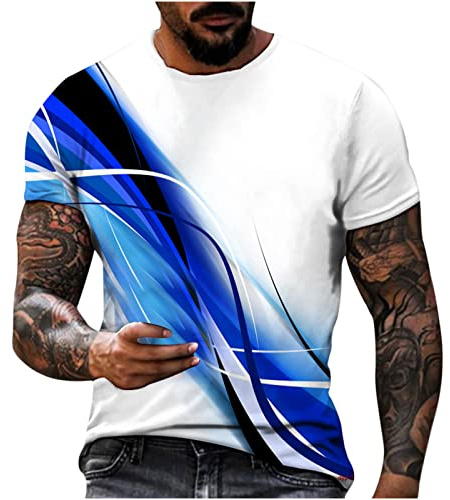 EMATOP Herren Tshirt Sommer Sport Oberteile Casual Rundhals Tunika Tops Vintage Basic Kurzarm Tee Shirts Lustig Neuartiger Druck Sporthemd Schnell Trocknende Sportshirt Regular Fit Laufshirt