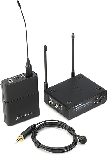 Sennheiser Sistema microfonico digitale portatile wireless UHF con lavalier a cardioide ME4 set EW-DP ME4 (R4-9), Nero (700022)