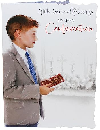 On Your Confirmation Card with Envelope and Glitter Detail - Boy OTB-2110 7222