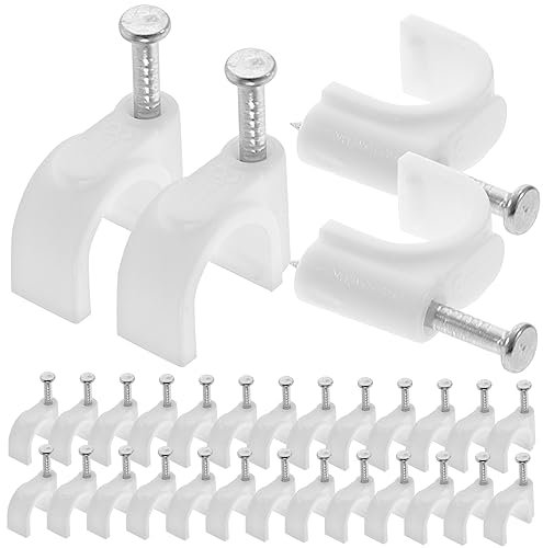 Hemobllo 500pièces Agrafes Pour Câbles Ronds Clips Muraux Pour Rallonges Lot De Fixation De Câbles Électriques Et Ethernet