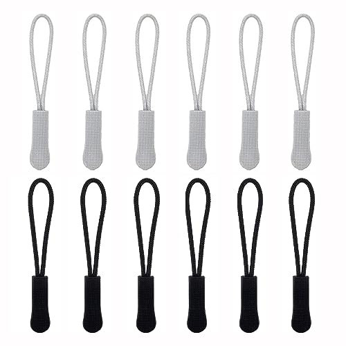 Reißverschlussanhänger - Zipper Ersatz für Jacken, Schulranzen, Trolley Cases - 12 Stück