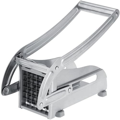 VIDECOR Manual French Fry Cutter, Potato Chipper, Stainless Steel Vegetable Potato Cutter Chips Cutting Machine with Non-Slip Feet Kitchen Tool Accessories