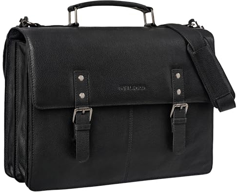 STILORD Bernd Aktentasche Herren Leder 15,6 Zoll Laptoptasche Umhängetasche Vintage Dokumententasche Arbeitstasche Groß für Business Uni Farbe:sepia - braun
