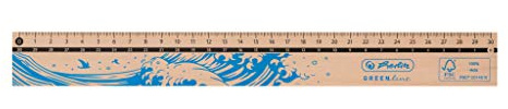 Herlitz Holz Lineal 30cm GREENline für Rechts- und Linkshänder / Farbe: blau