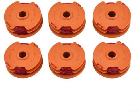 Emiif 6 Pcs Strimmer Spool Line For McGregor MET6032 MET4530 MET3525, for Worx WG1 Grass Trimmer line spool Spare Parts