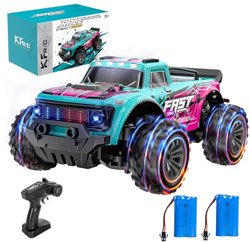 EVARY Ferngesteuertes Auto RC 1/20 – 2,4GHz RC, Geschwindigkeit 25 km/h, geländegängig mit LED-Lichtern. Perfekt für Kinder von 6 bis 14 Jahren. Enthält 2 Batterien für 50 Minuten Fahrspaß.