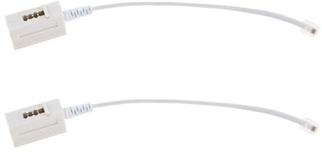 LT Easiyl 2 Pz Adattatore Telefonico RJ11 Spina Telefonica A TAE F + N Adattatore Presa Cavi Di Collegamento Per Telefono Fisso Circa 19 Cm Bianco