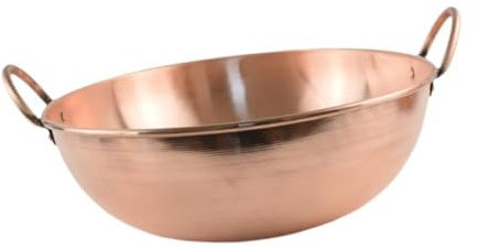 perfk Ustensiles de cuisine en cuivre, binaurale épaisse de belle forme, à confiture en cuivre pour fêtes, pique-niques à domicile, 38CM