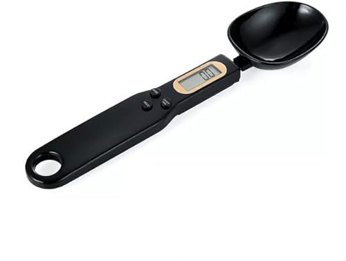 Electronic Measuring Spoon, Digital Scale Spoon, Kitchen Electronic Weighing Spoon with LCD Display for Cooking, Baking, Flour, Spices, Medicine, Seasoning (Black)