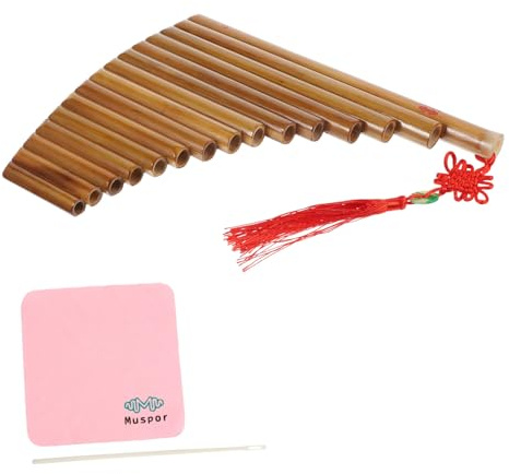 ifundom Bambus Panflöte Zufälliger Stil Zufällige Farbe Traditionelle 15-loch aus Braunem Material Leicht Spielbares Blasinstrument mit Robustem Design für Anfänger und Musikliebhaber