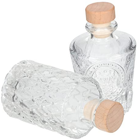 Cabilock 2piezas Botellas De Vidrio Estilo Romano Con Tapa Hermética Reutilizable Frascos Transparentes Para Almacenamiento De Vino y Líquidos Diseño Clásico Europeo Para Cocina y Bar