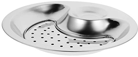 COLLBATH Set Di Piatti Per Gnocchi in Acciaio Inossidabile Con Piattino E Vassoio Scolapasta Per Spuntini A Cena