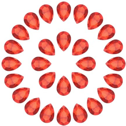 QUARKZMAN 80pz 13 x 18 mm Gocce di Strass in Acrilico Rosso Brillante