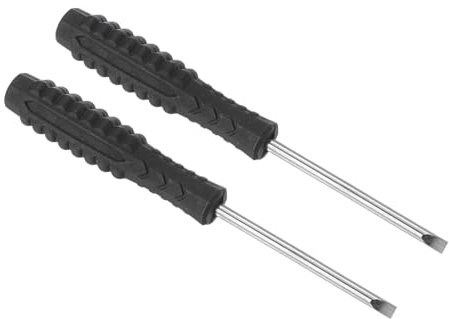 TOP-VIGOR 2pcs Mini Slotted Screwdriver 3mm Flat Head 99mm Length, Small Precision Screwdrivers with Non-Slip Handle for Electronics, Glasses, Watch, Computer and Small Appliance Repair