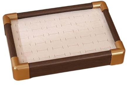 UxicRuya Vassoio Porta-Orecchini per Anelli, 36 Scomparti, Scatola portaoggetti, Vassoio Porta-Orecchini in Velluto, Organizer per Gioielli, per Donne e, Beige