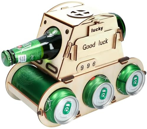Porte-bouteilles en bois, char design bière, cadeau pour homme, cadeau personnel pour anniversaire, bois solide pour bouteilles de bière