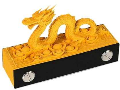Zeitmess-Kalender 2026, 3D-Notizblock, chinesisches Sternzeichen, 110 Seiten, Panorama-Kunstblöcke für Planung/Dekoration/Geschenk (5,8 x 7,9 x 2,5 cm)