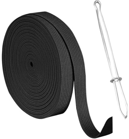 WUSJCOF Goma Elástica de 2CM de Ancho, 10M de Largo, Goma Elástica para Pantalones, Goma Elástica para Coser, Banda Ancha Blanca para Ropa y Manualidades DIY