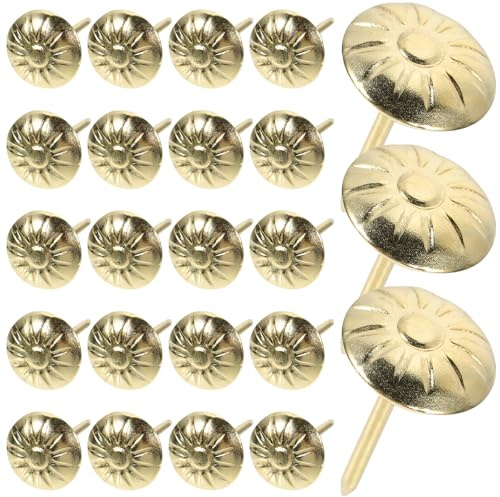 GLEAVI Tachuelas de Hierro para Tapicería Vintage 300 Piezas Clavos Decorativos Dorados para Muebles Chinchetas para Bricolaje Ideales para Sofás Sillas y Decoración de Interiores