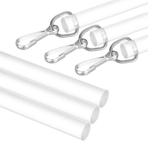 QUARKZMAN Varilla Para Persianas De 91cm De Reemplazo Transparentee 3Pcs | Varilla Inclinable Combinable Para Persianas Con Gancho, Varilla Para Persianas Verticales Para Accesorio Abridor