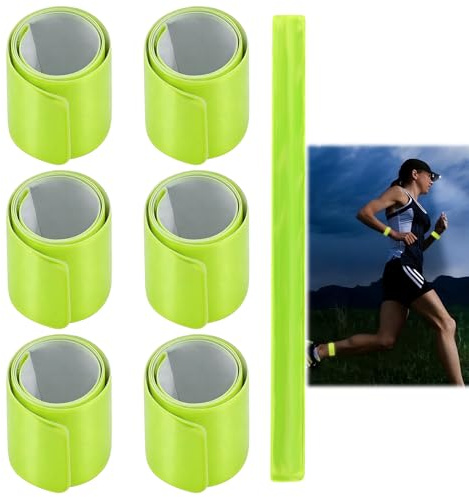 Cinta reflectante para bicicleta, 6 unidades, pinzas para pantalones para bicicleta, pinzas para pantalones para bicicleta, pinzas para pantalones para ciclistas, reflectores verdes, protección para