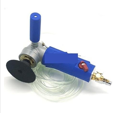 Pulidora en húmedo, Lijadora neumática de agua de aire de 3 pulgadas y 4 pulgadas de tipo alimentado con agua profesional, lijadora pulidora de aire húmedo, velocidad libre 0-4300rpm(Blue 4 inch)