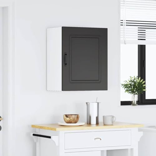 YunCangg köksväggskåp Kalmar, svart, trämaterial, 50 x 31 x 60 cm, fuktbeständigt, gott om lagringsutrymme för kök, vardagsrum